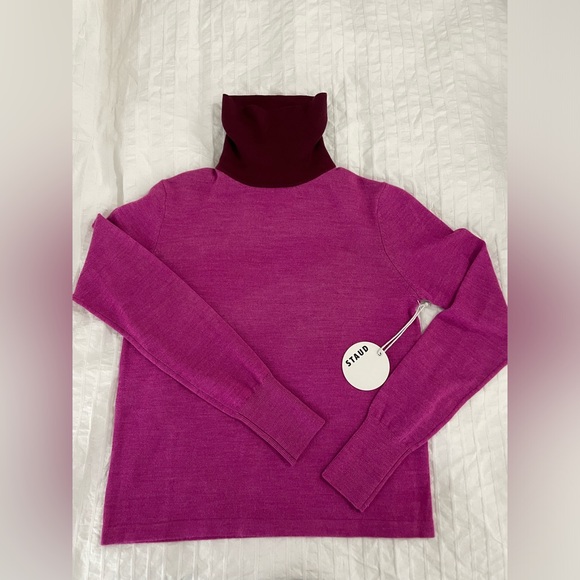 STAUD Tops - Staud urchin turtleneck sweater in fuchsia